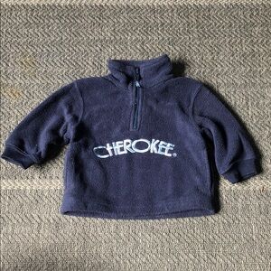 Cherokee Navy Half-Zip Fleece Sweatshirt for Kids